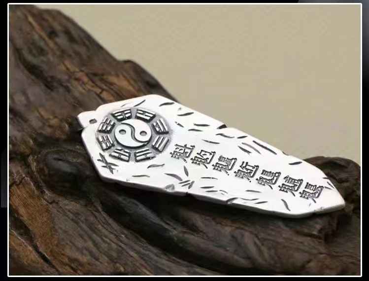 Big Dipper Taiji Pendant – 999 Pure Silver Cosmic Balance Necklace (58.5×24mm)